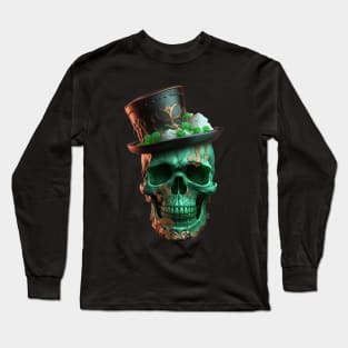 St.patrick day Leprechaun Irish sugar Scull t-shirt Long Sleeve T-Shirt